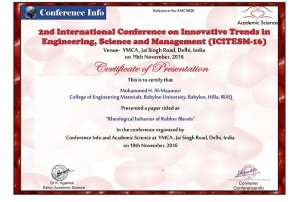 تدريسي بجامعة بابل يشارك في مؤتمر عن العقاقير الطبية في الصين